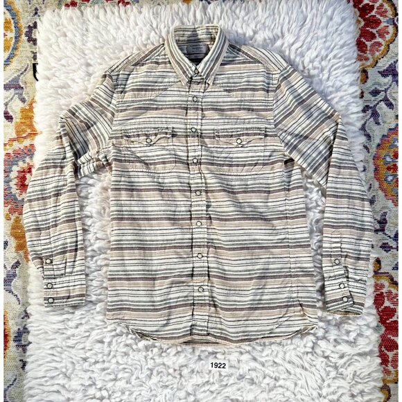 Mango Blacksmith & Co Shirt Men's Small Multicolor Striped Slim-Fit Snap Front - Picture 1 of 6